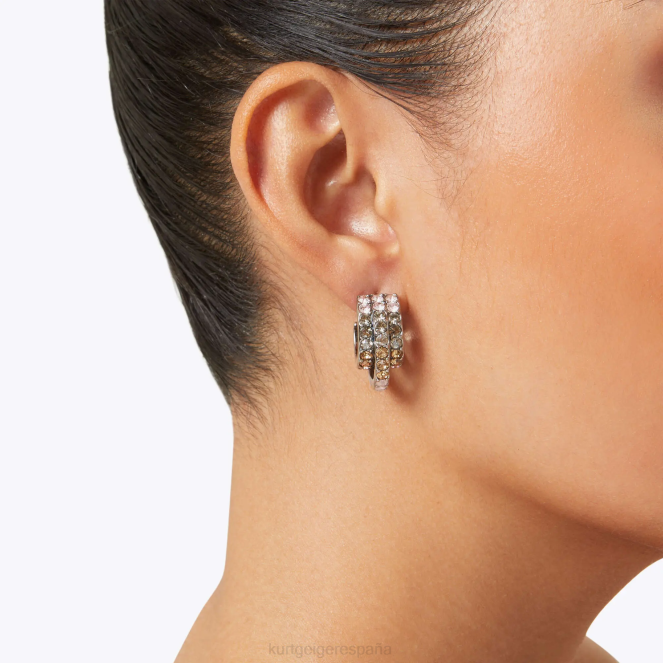 Kurt Geiger mujer Aros triples arcoiris de Londres 2LPR206 | accesorios combinación de metales